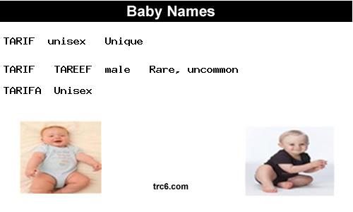 tarif---tareef baby names